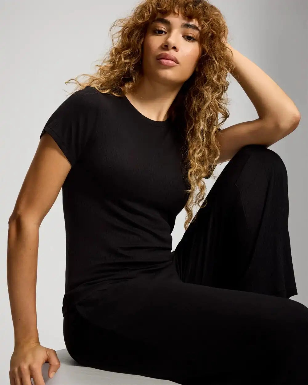 Lightweight Rib Knit Slim Fit Pajama Baby Tee