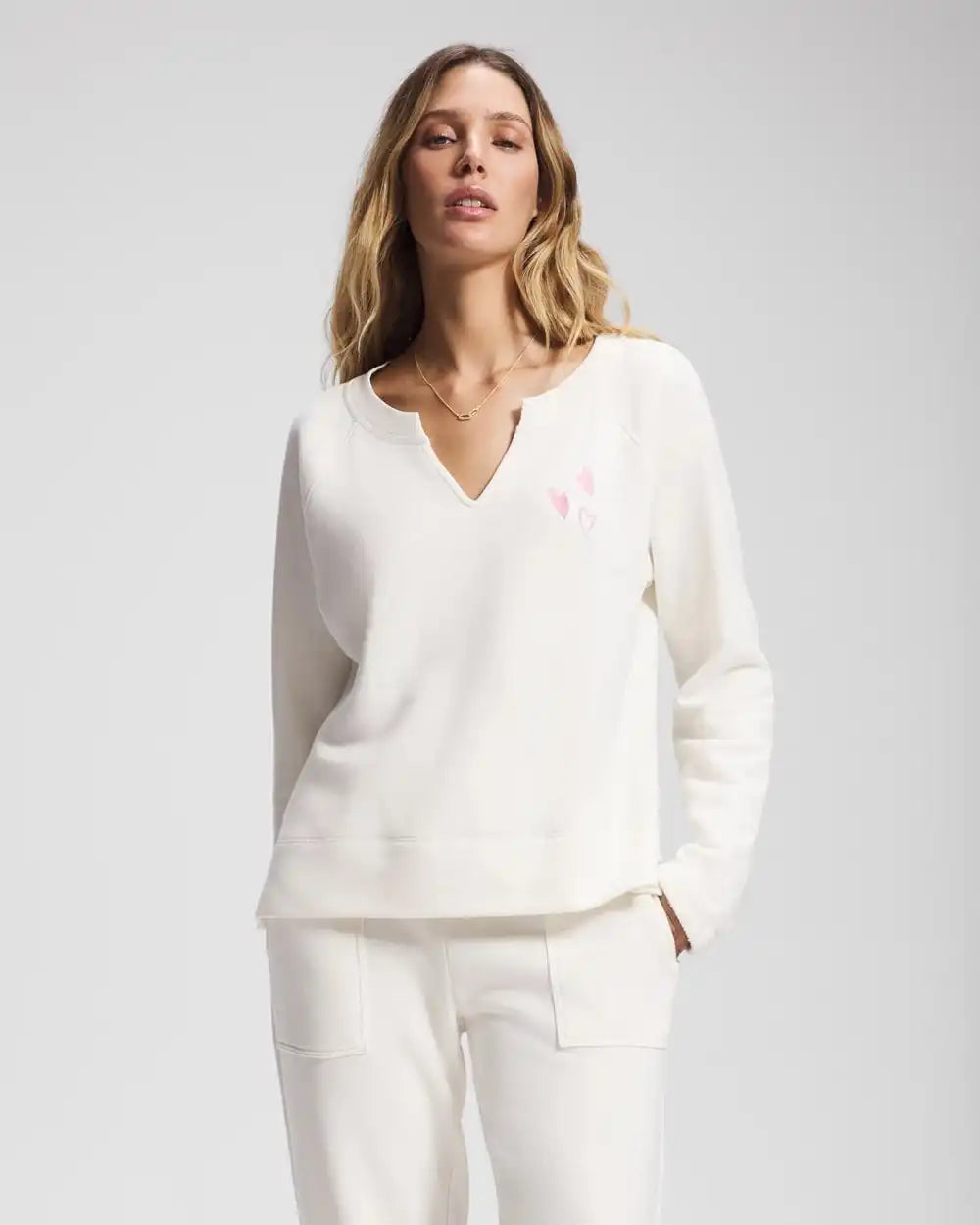 Essential Terry V-Neck Sweatshirt