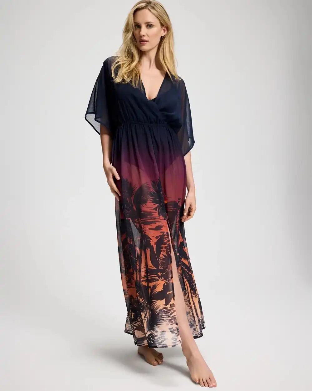 Bleu Rod Beattie La Caleta Sunset Chiffon Cover-Up Dress