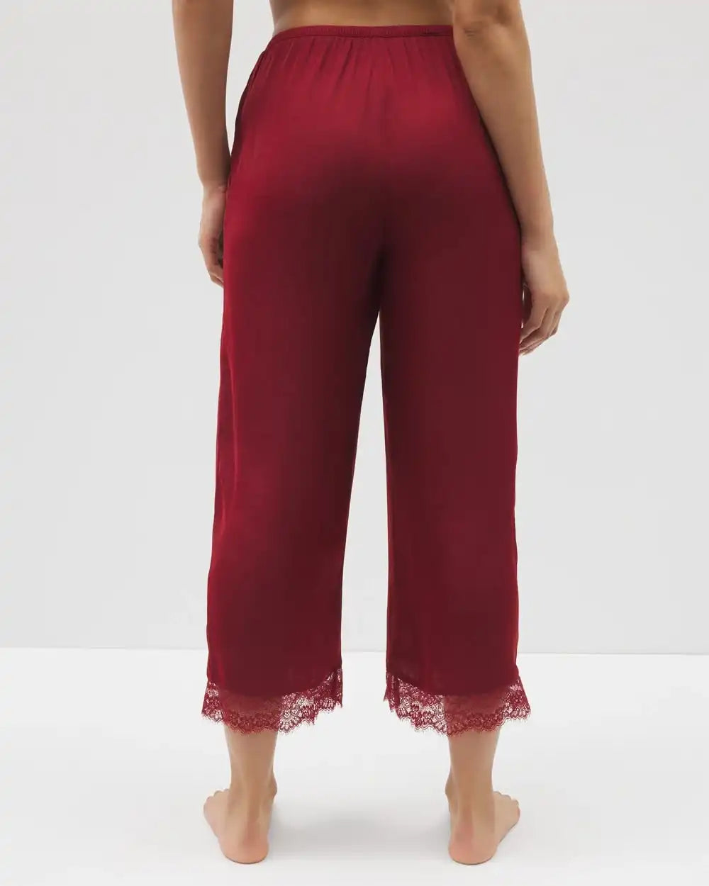 Lace Trim Crop Pajama Pant