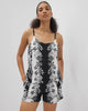 STAMPED FLORAL SCARF BLK