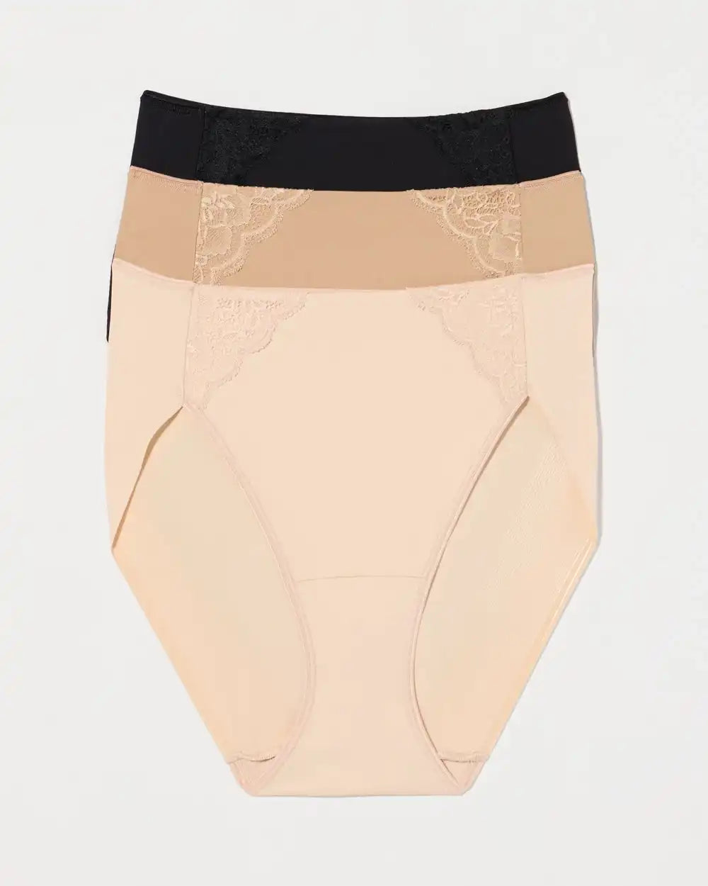 High-Leg Brief Panty with Lace 3 Pack
