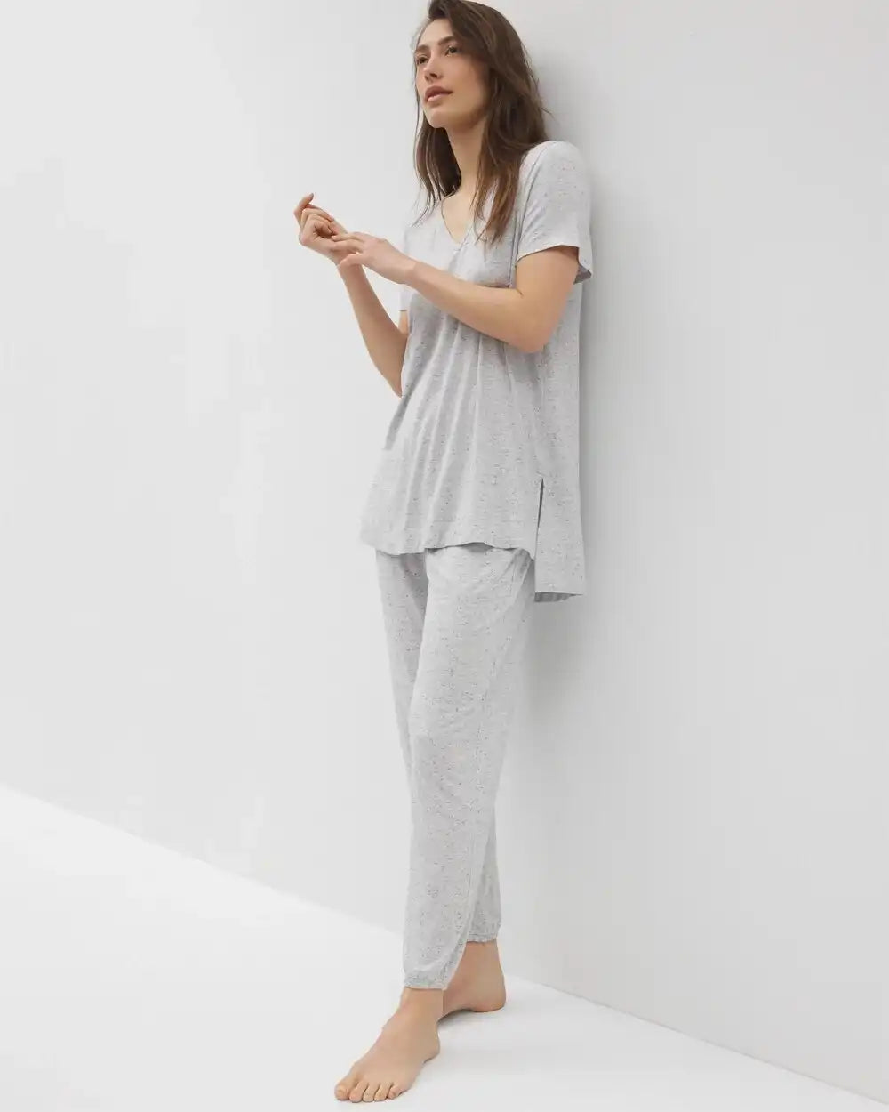Slub Short Sleeve Tunic Pajama Tee