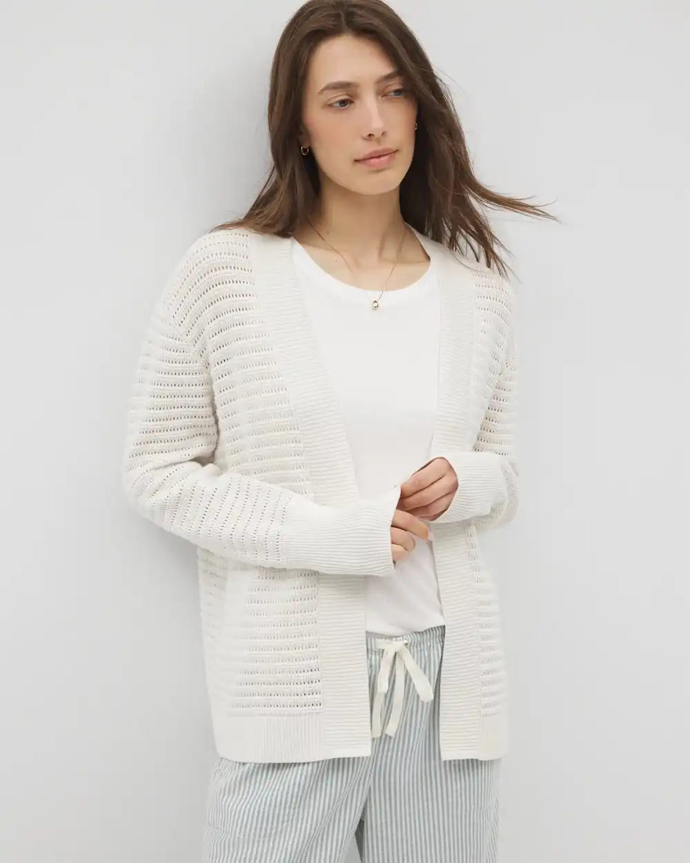 Cotton Open Stitch Cardigan