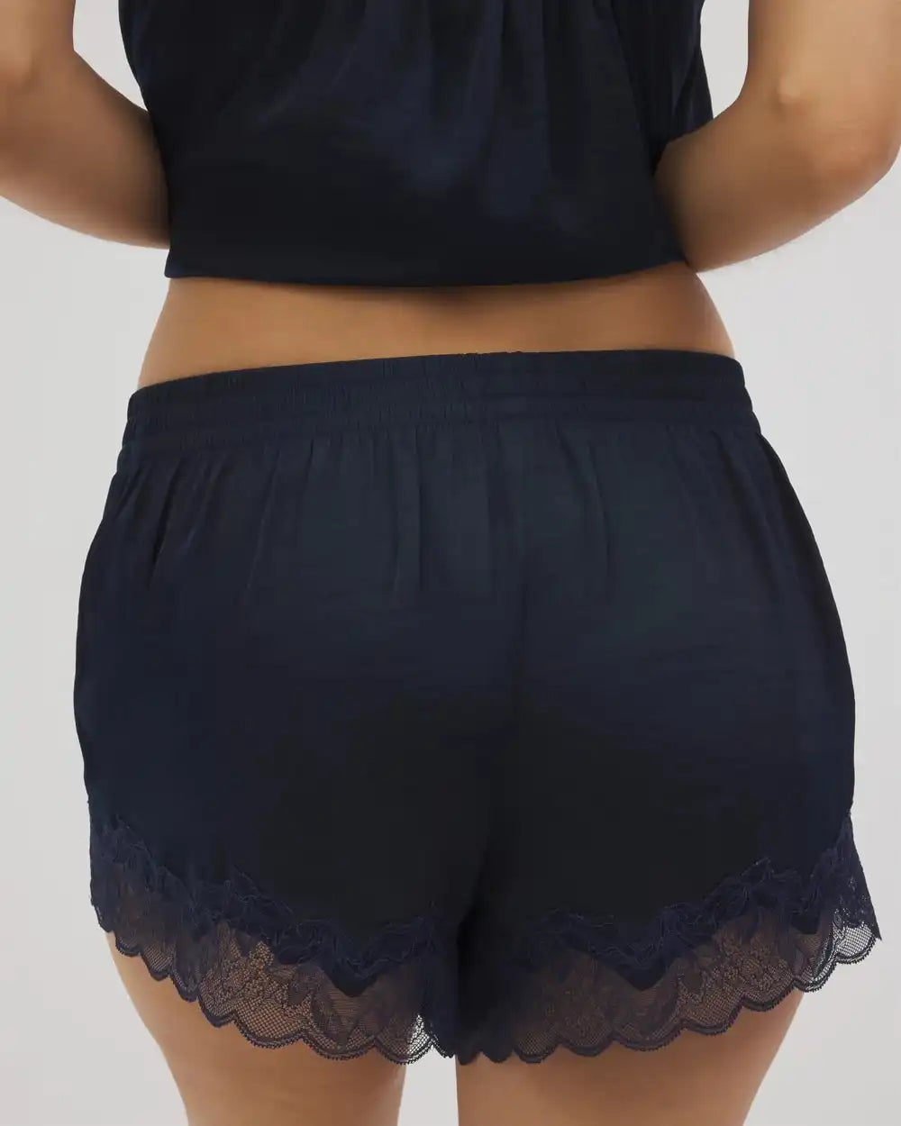 Lace Trim Pajama Shorts
