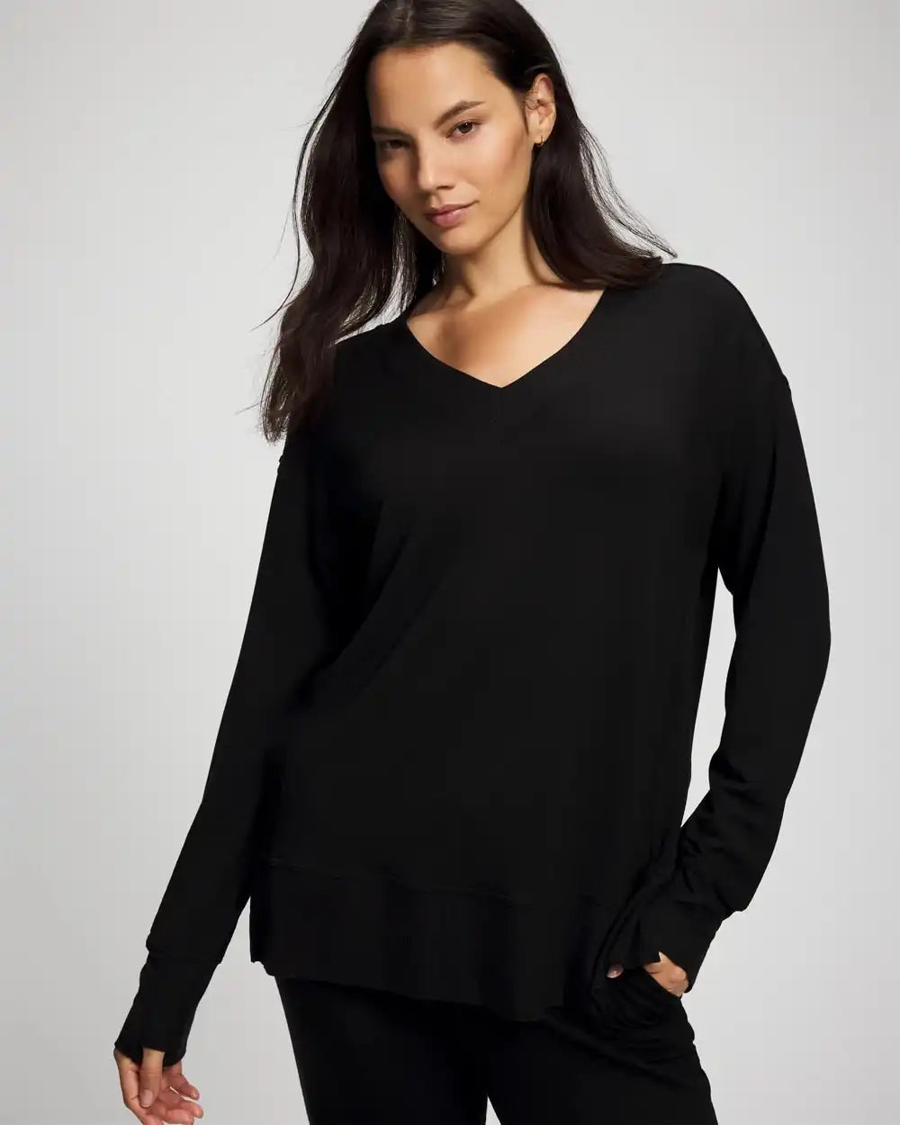 Ultrasoft Fleece V-Neck Sweatshirt