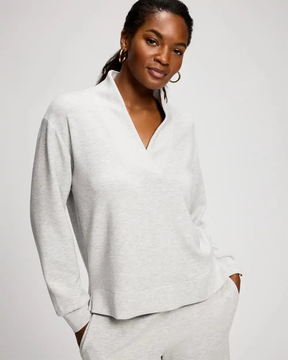 Modern Modal Relaxed V-Neck Top
