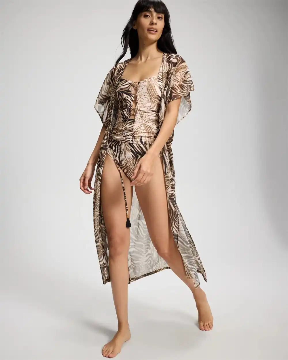 Wild Cat Chiffon Cover Up Dress