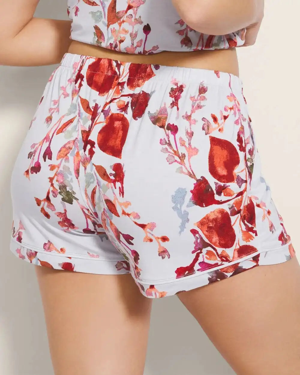 Printed Piped Pajama Shorts